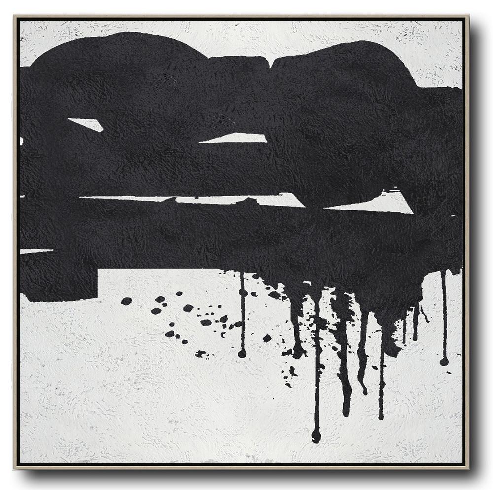 Minimal Black and White Painting #MN66A - Click Image to Close